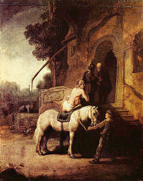 Rembrandt van rijn The Good Samaritan. oil painting picture